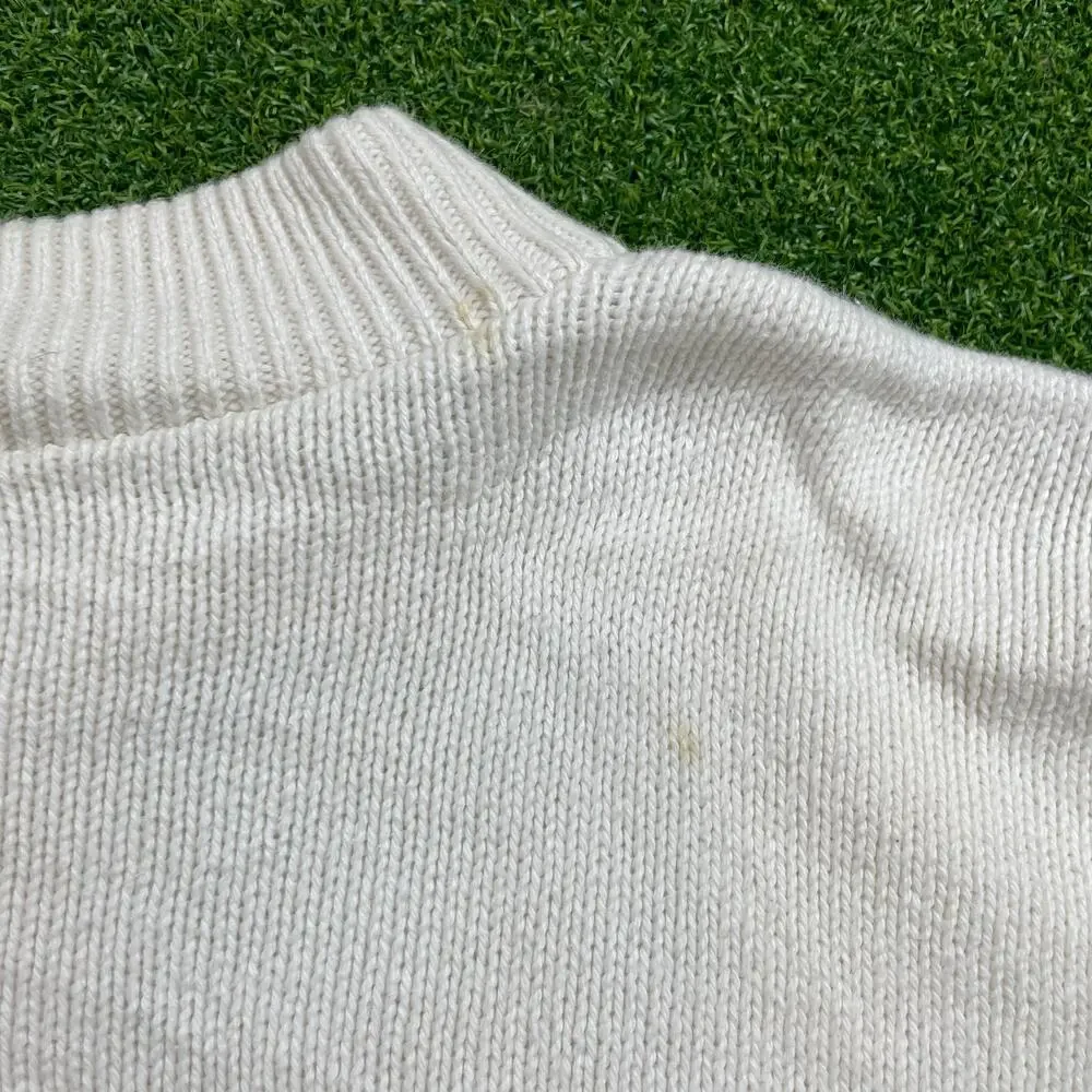 Vintage 90s Miami Dolphins Embroidered Mock Neck Knit White Sweater Sz XL